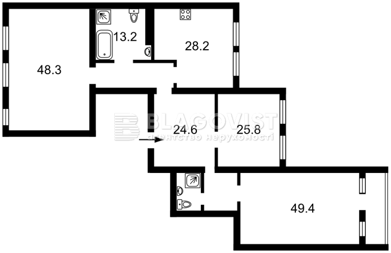 Квартира R-18608, Лобановского, 21 корпус 3, Чайки - Фото 3