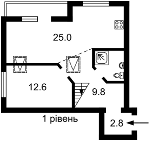 Квартира Абрикосовая, 4, Гатное, F-43625 - Фото2
