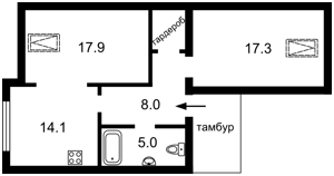 Квартира Радужная, 90, Софиевская Борщаговка, G-832086 - Фото 2