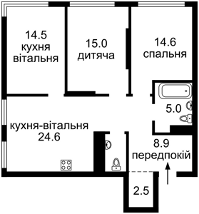 Квартира Некрасова Віктора (Північно-Сирецька), 12а, Київ, A-114561 - Фото2