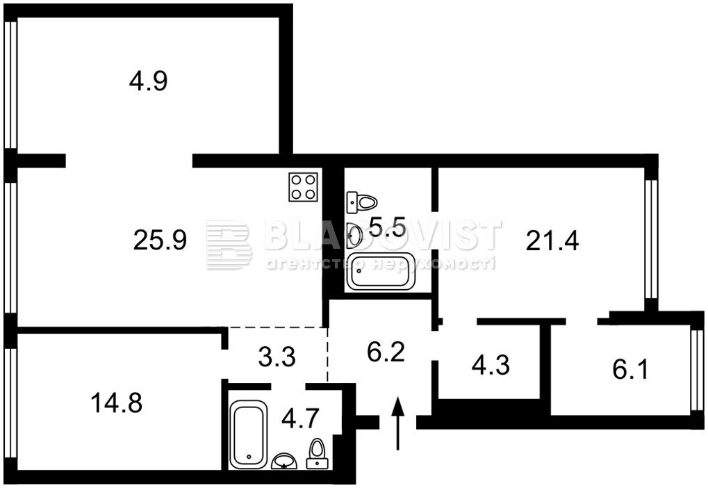 Квартира R-71838, Гарета Джонса (Хохловых Семьи), 12, Киев - Фото 6