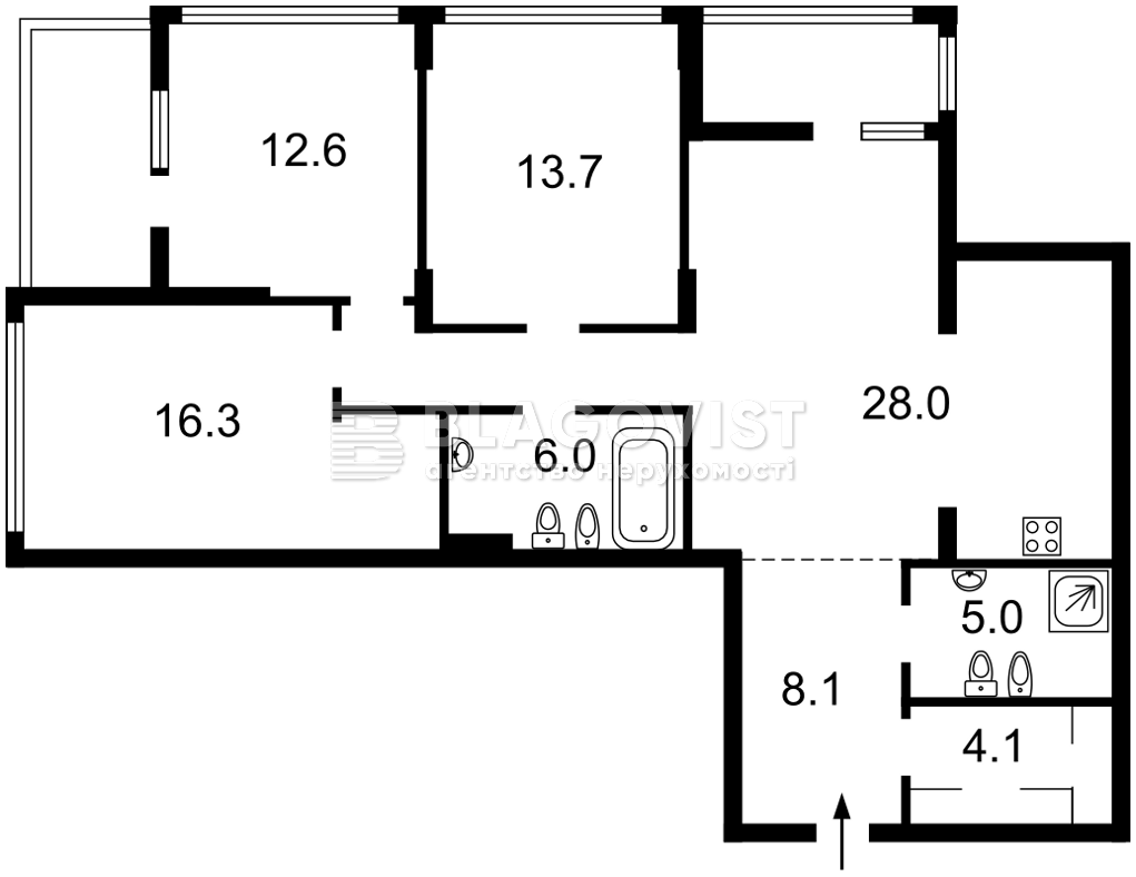 Квартира Q-4297, Фортечный тупик (Тверской тупик), 7в, Киев - Фото 5