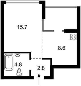 Квартира D-40051, Гарета Джонса (Хохловых Семьи), 12а, Киев - Фото 2