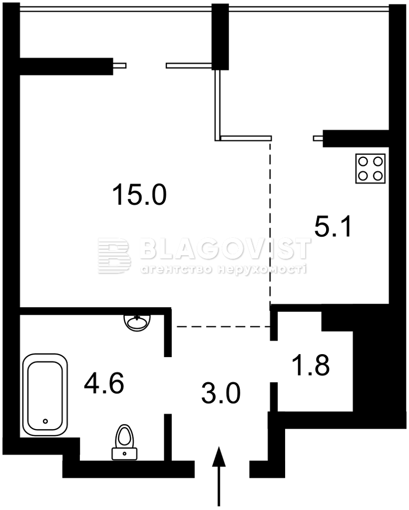 Квартира D-40053, Гарета Джонса (Хохловых Семьи), 12а, Киев - Фото 2