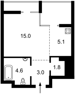 Квартира D-40053, Гарета Джонса (Хохловых Семьи), 12а, Киев - Фото 2