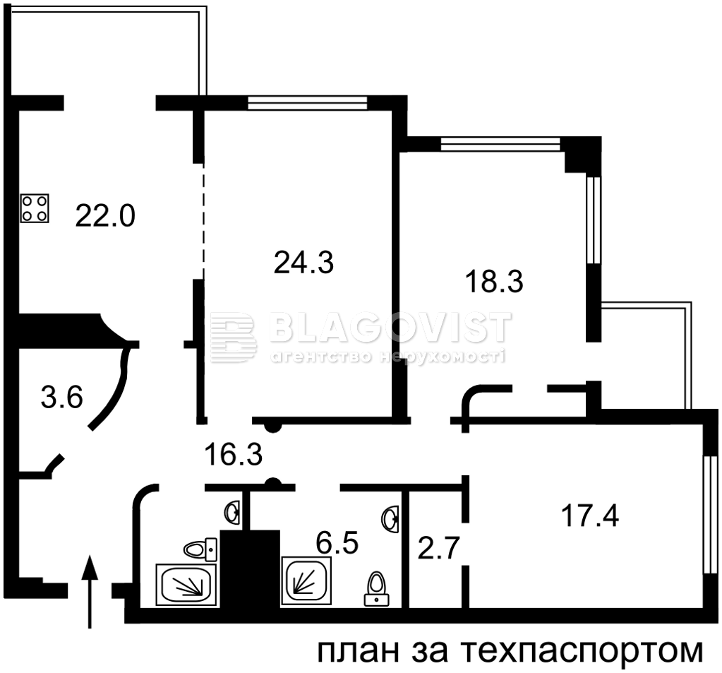 Apartment P-32592, Verkhohliada Andriia (Drahomyrova Mykhaila), 7, Kyiv - Photo 3