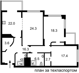 Квартира P-32592, Верхогляда Андрія (Драгомирова Михайла), 7, Київ - Фото 3